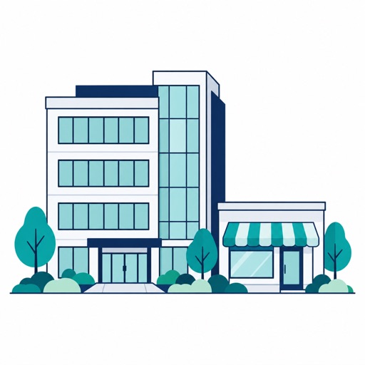 オフィスビルと店舗のイラスト